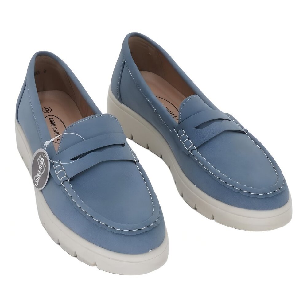 GC Shoes Fallon Women's Lug Sole Penny Loafers Blue 9M